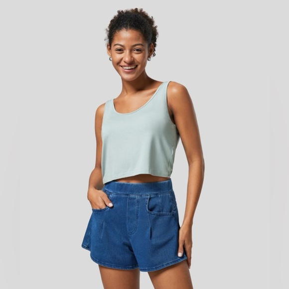 Halara Sprout Green U Neck Backless Twisted Casual Tank Top | NEW/NWOT!!💚 - Picture 3 of 11